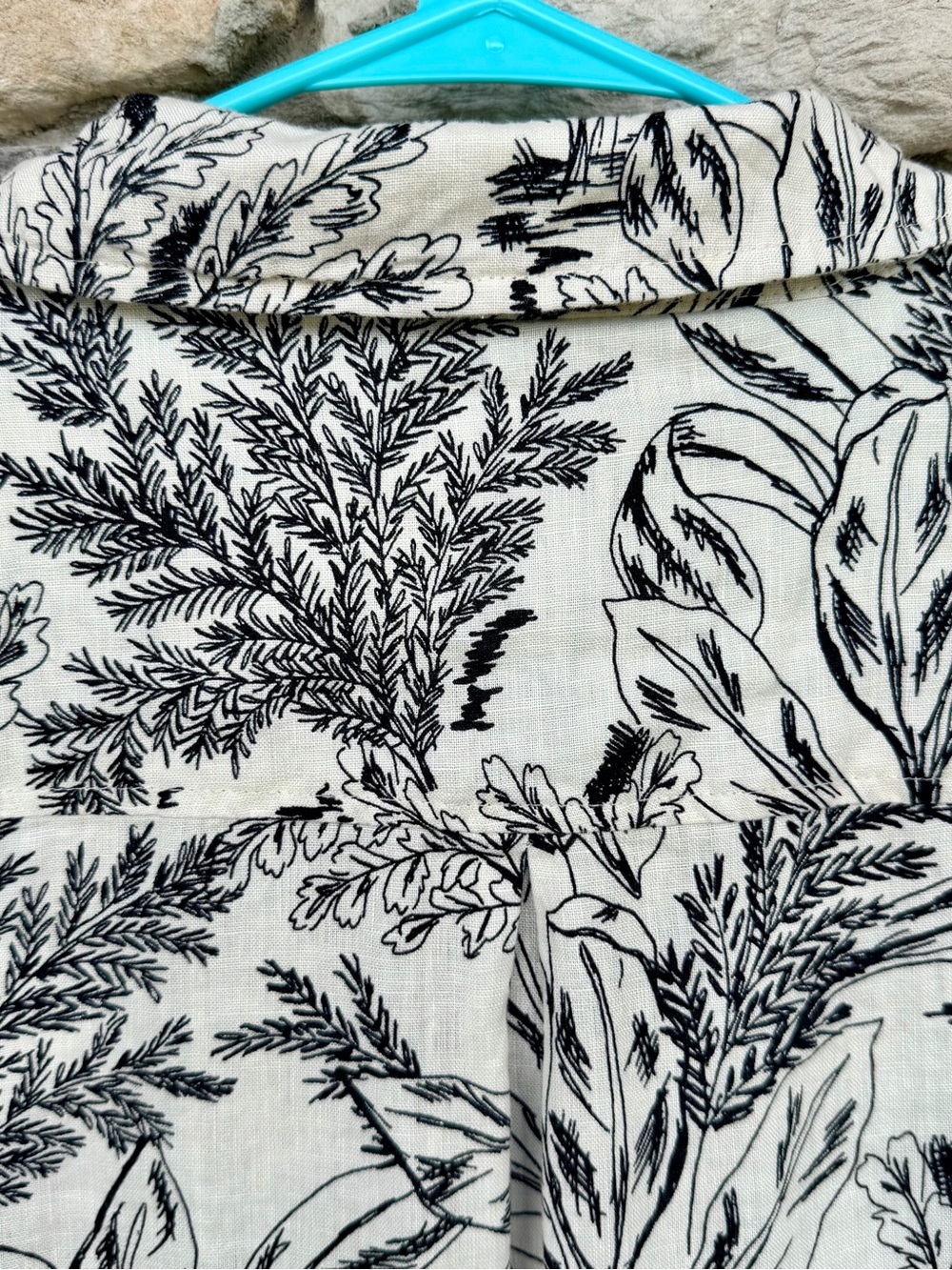 Tahari 100% Linen Botanical Print Shirt Dress L - Picture 9 of 15
